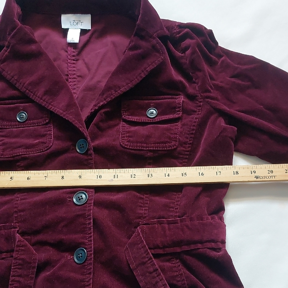 LOFT‎  Women's Burgundy Jacket  Size 8 - Picture 6 of 10